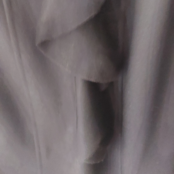 Tahari black wool blend feminine jacket coat with ruffle detail. - Picture 5 of 11